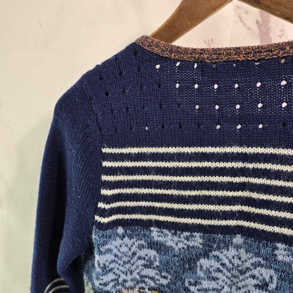 Sparrow Sweater Women Small Blue Arras Cardigan Zip Lambswool Mohair - Picture 6 of 11